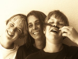 Terry and her sons in 2011