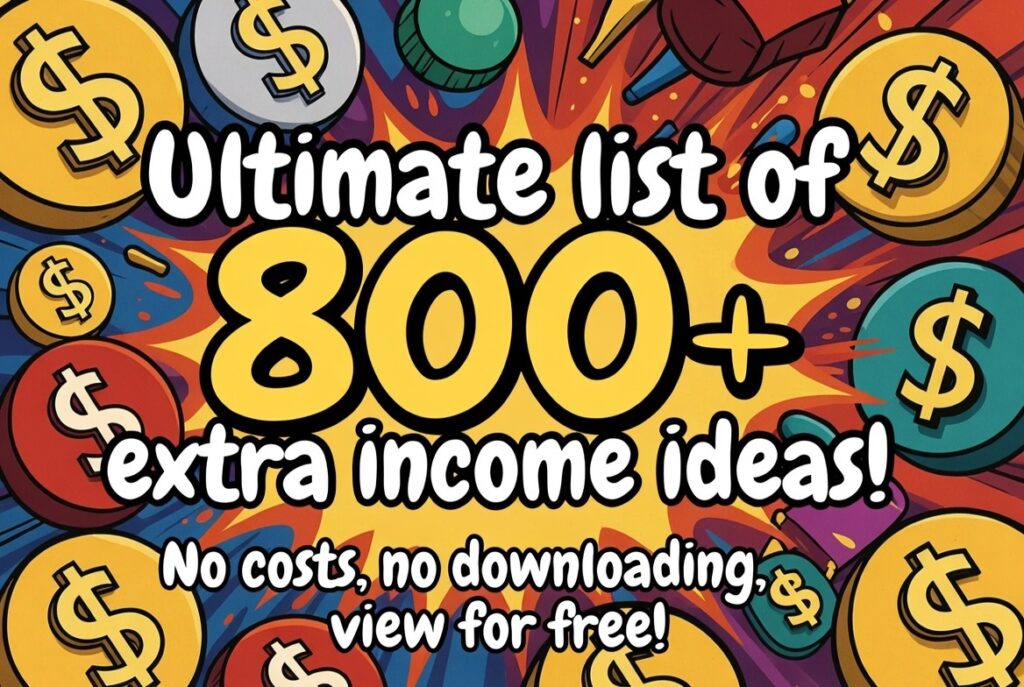 List of over 800 extra income ideas